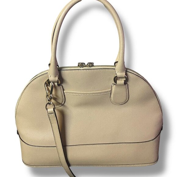 Coach Beige Leather Dome Satchel - Picture 3 of 6